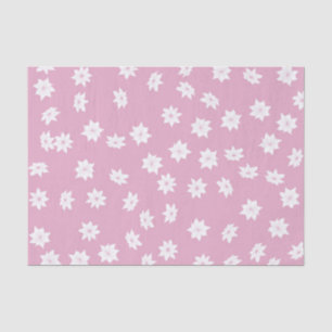 Papel De Seda Flores rosas y blancas