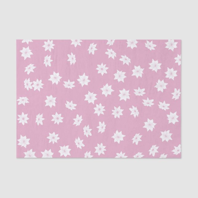 Papel De Seda Flores rosas y blancas (Anverso)