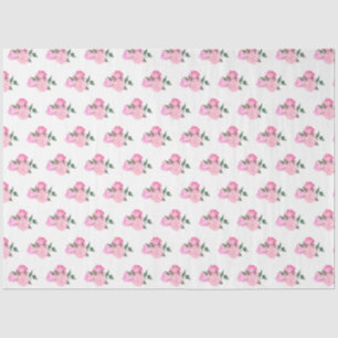 Papel De Seda Flores rosas y patrón de vegetación