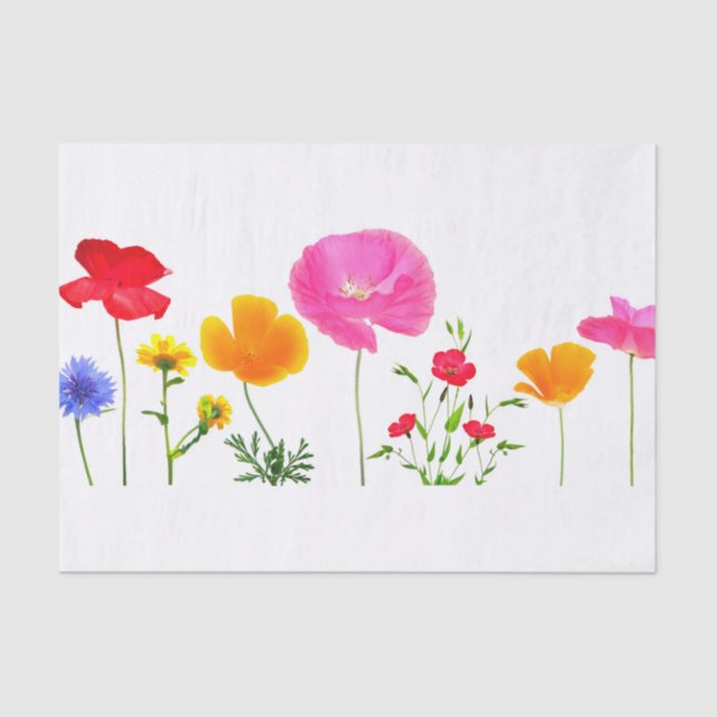 Papel De Seda flores salvajes del prado (Anverso)