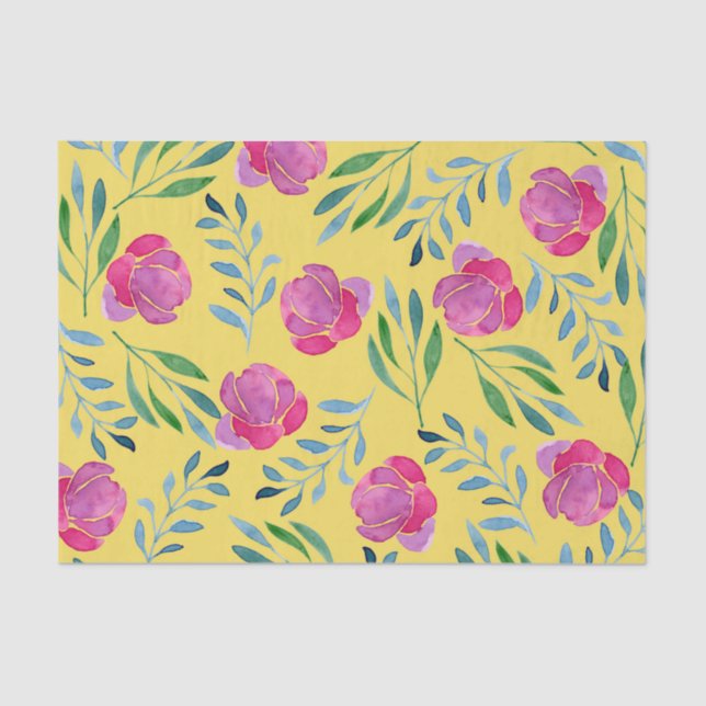 Papel De Seda Flores (serie 15 amarillas/Naranjas) (Anverso)