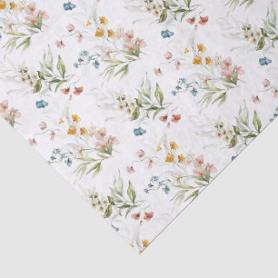 Papel De Seda Flores Silvestres Acuarela Colorida Arte 1600s