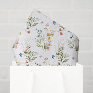 Papel De Seda Flores Silvestres Acuarela Colorida Arte 1600s