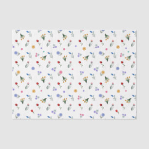 Papel De Seda Flores silvestres acuáticas pintadas a mano