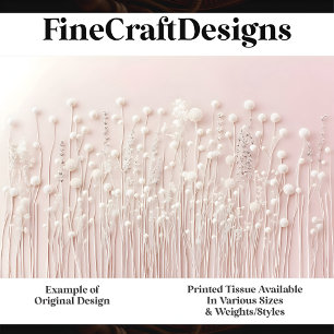 Papel De Seda Flores silvestres blancas rosadas modernas H3 Deco