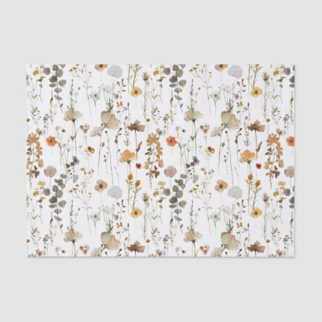 Papel De Seda Flores silvestres boho (Anverso)