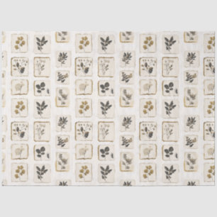 Papel De Seda Flores silvestres botánicas herbales prensadas sec