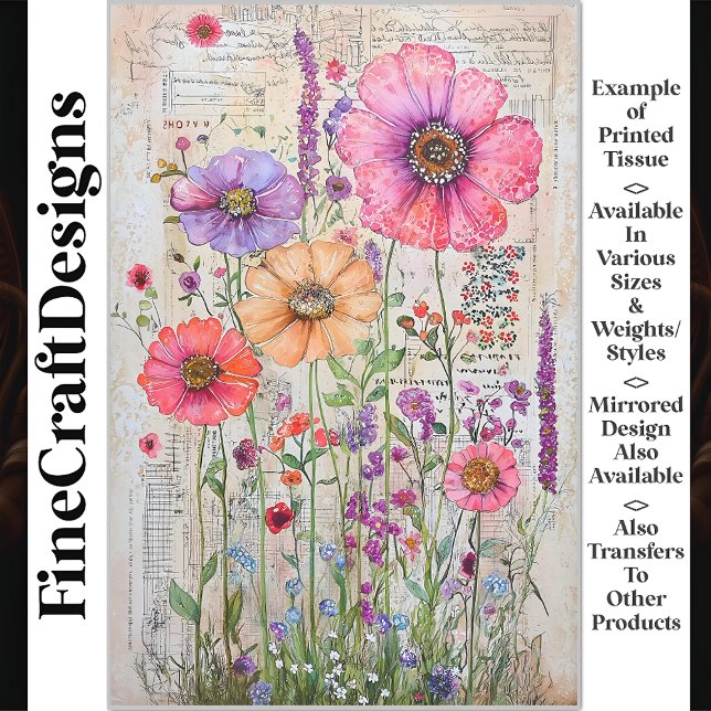 Papel De Seda Flores Silvestres Caprichosas Shabby Chic S8L Deco (Subido por el creador)