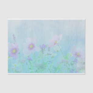 Papel De Seda Flores silvestres color rosa y morado pastel