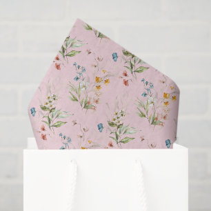 Papel De Seda Flores silvestres coloridas acuarela 1600s arte ro