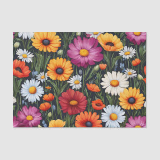 Papel De Seda Flores silvestres daisias y cachorros