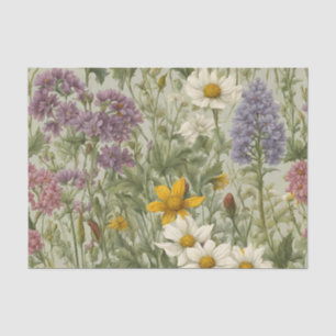 Papel De Seda Flores silvestres de color mixto vintage