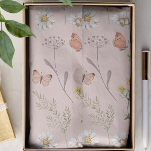 Papel De Seda Flores silvestres de color rosa sonrosado