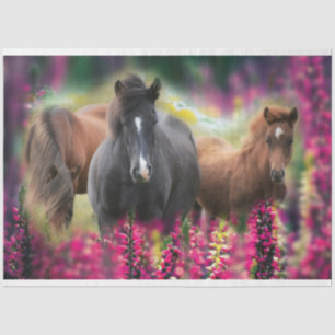 Papel De Seda Flores silvestres de los campos de caballos