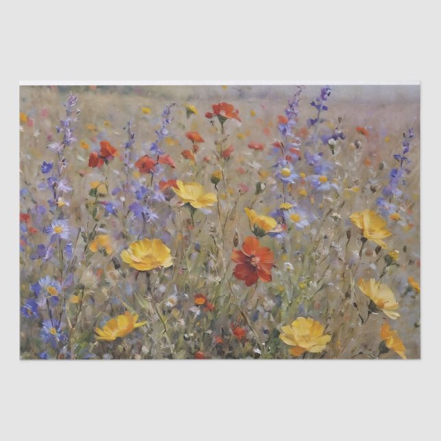 Papel De Seda Flores silvestres de montaña decoupage (Anverso)
