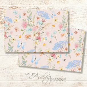 Papel De Seda Flores silvestres: deshielo de mariposa de abeja f