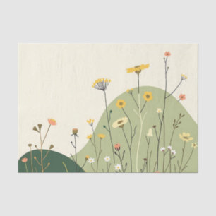 Papel De Seda Flores silvestres escandinavas silvestres y línea