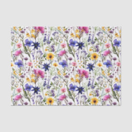 Papel De Seda Flores Silvestres Floral 
