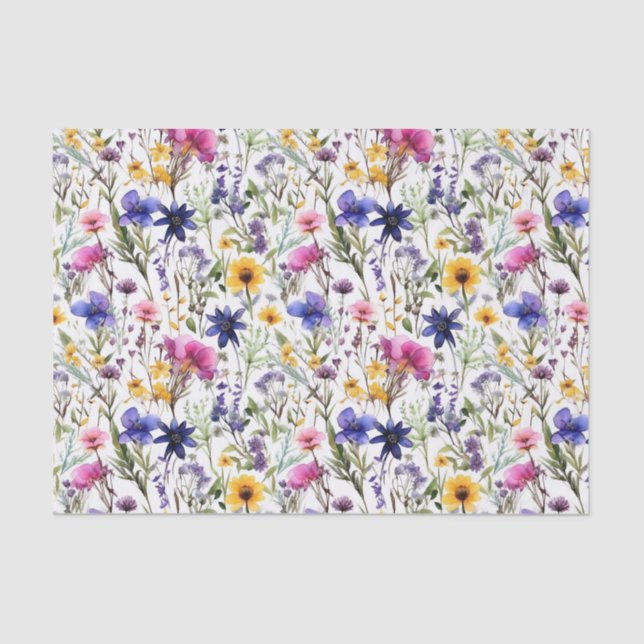 Papel De Seda Flores silvestres Floral  (Anverso)