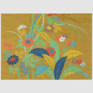 Papel De Seda Flores silvestres florales japonesas vintage G.A.