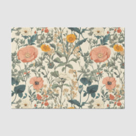 Papel De Seda Flores Silvestres Florales Vintales Y Coppies