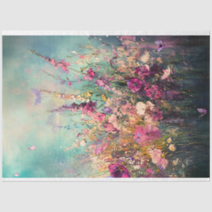 Papel De Seda Flores silvestres, paisaje abstracto vibrante
