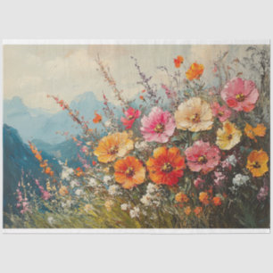 Papel De Seda Flores silvestres pastel decoupage de pintura al ó