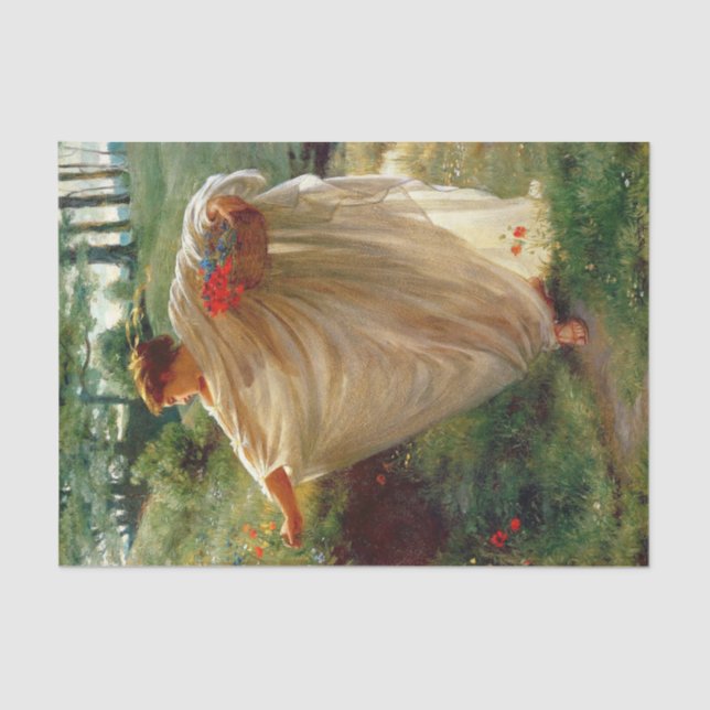 Papel De Seda Flores silvestres (por Edward Poynter) (Anverso)