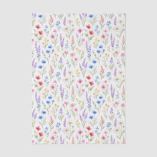Papel De Seda Flores silvestres salmón azul rosa lavanda pastel