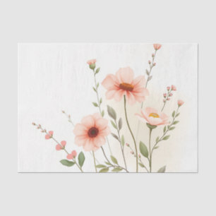 Papel De Seda Flores silvestres y ácidos de hojas suaves