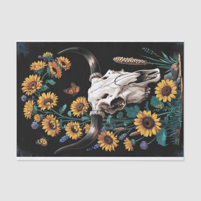 Papel De Seda Flores silvestres y el occidente silvestre, el crá (Anverso)