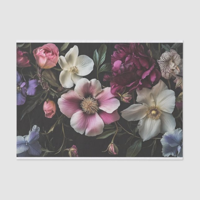 Papel De Seda Flores sobre la descomposición del mobiliario de f (Anverso)