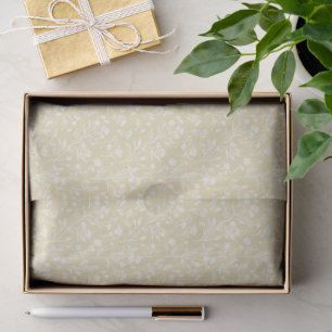 Papel De Seda Flores susurrantes neutrales - Trigo dorado