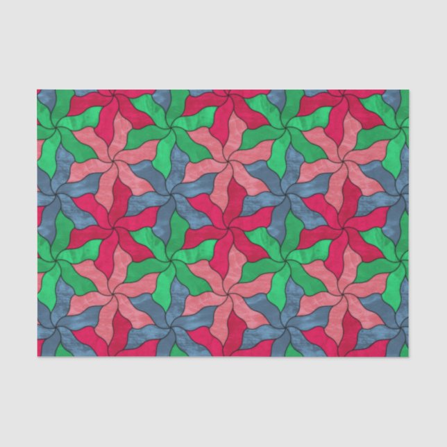 Papel De Seda Flores Tesselladas de vidrio templado (Anverso)