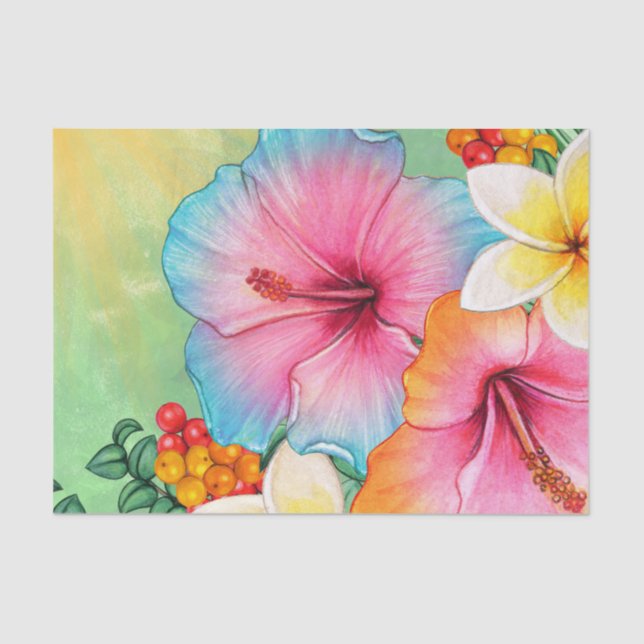 Papel De Seda Flores tropicales (Anverso)