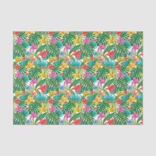 Papel De Seda Flores tropicales dejan un desmoronamiento colorid