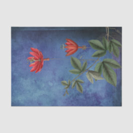Papel De Seda Flores tropicales rojas vintage