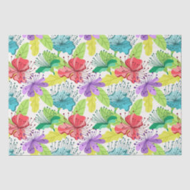 Papel De Seda Flores tropicales sin costura