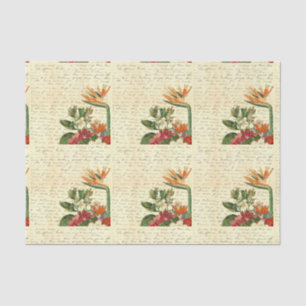 Papel De Seda Flores tropicales vintage