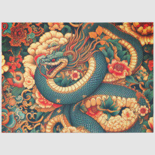 Papel De Seda Flores verdes de serpiente