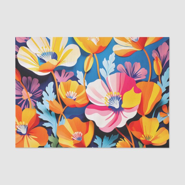 Papel De Seda Flores vibrantes de California (Anverso)