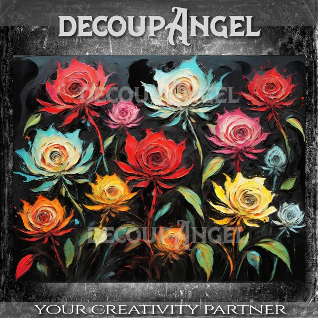 Papel De Seda Flores vibrantes en el arte moderno -Decoupage- (Subido por el creador)