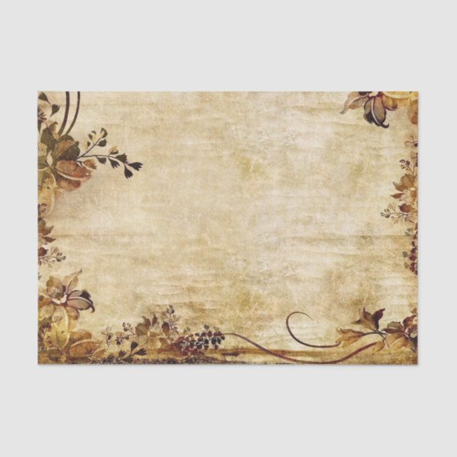 Papel De Seda Flores victorianas elegantes y fondo (Anverso)