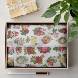 Papel De Seda Flores Vintage Rosas Inglesas 