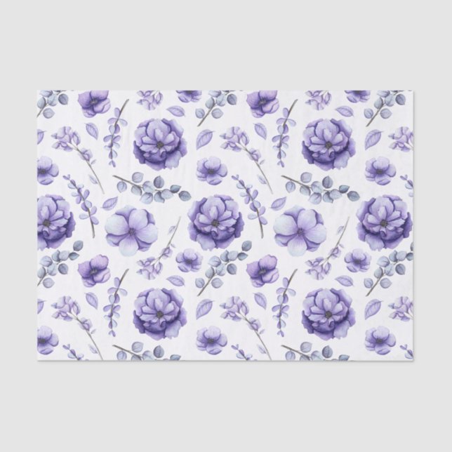 Papel De Seda Flores violetas (Anverso)