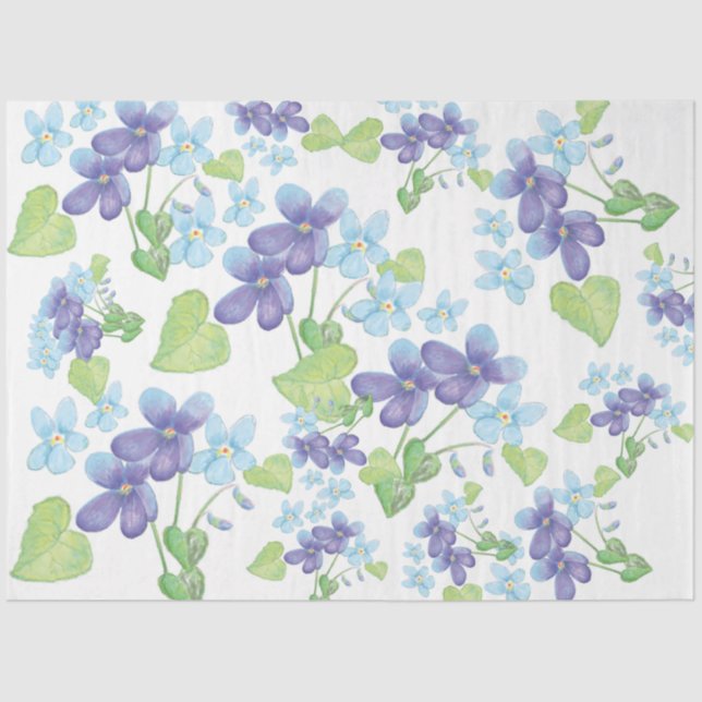 Papel De Seda Flores violetas silvestres (Anverso)