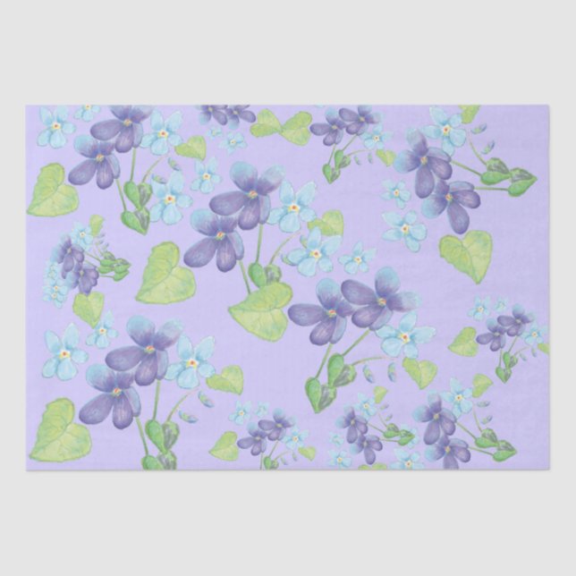 Papel De Seda Flores violetas silvestres (Anverso)