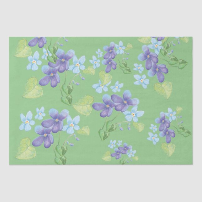 Papel De Seda Flores violetas silvestres (Anverso)