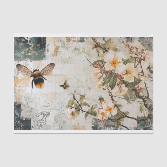 Papel De Seda Flores y abejas (Anverso)