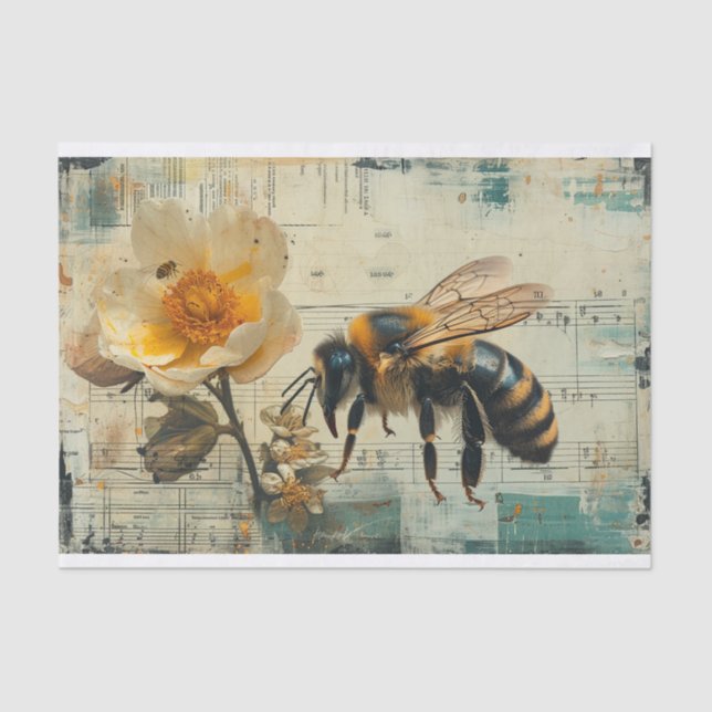 Papel De Seda Flores y abejas (Anverso)
